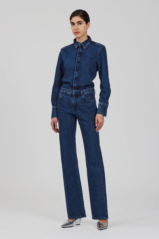 Pantaloni Bogart in lana con una pince