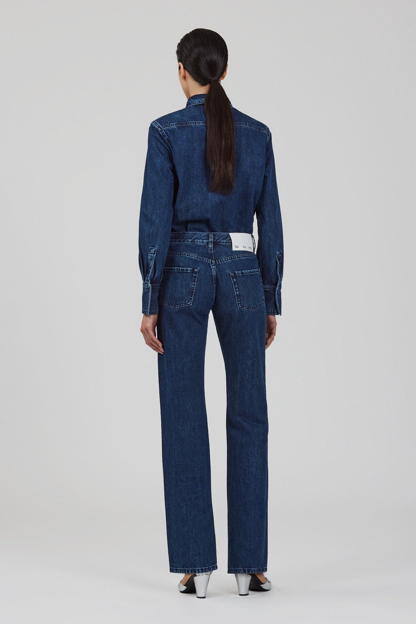 Pantaloni Bogart in lana con una pince