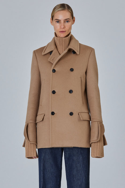 Short Double Cashmere Peacoat