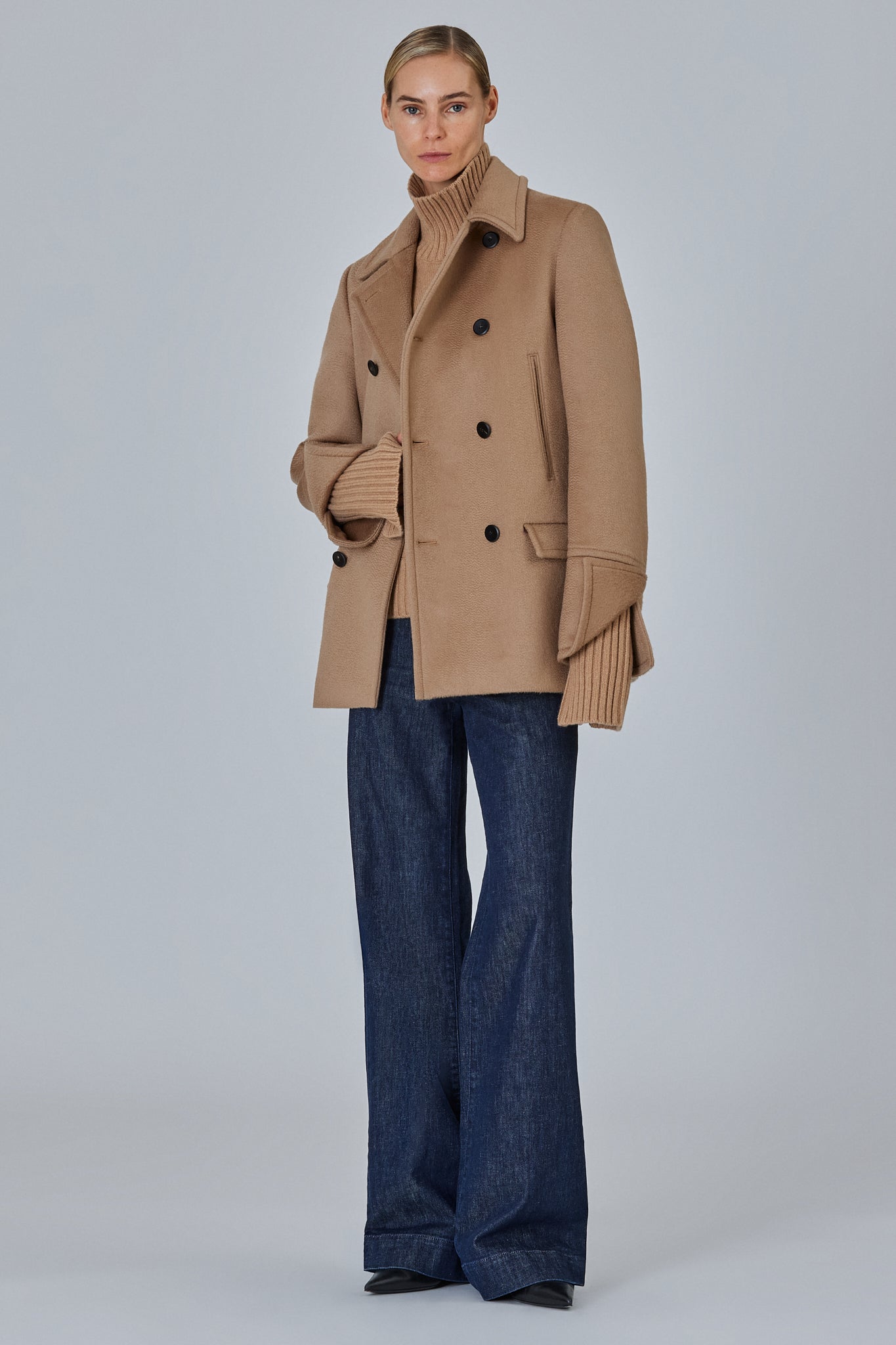 Short Double Cashmere Peacoat