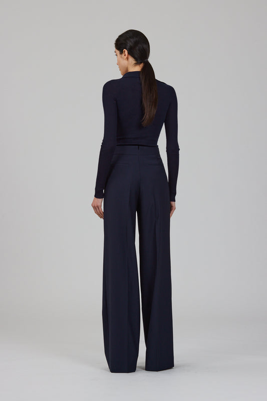 Bogart wool single pleat trousers