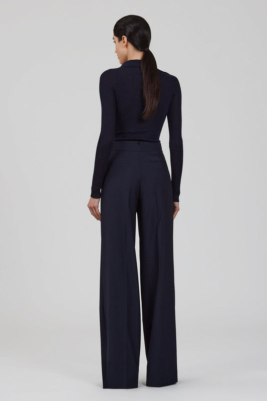 Bogart wool single pleat trousers