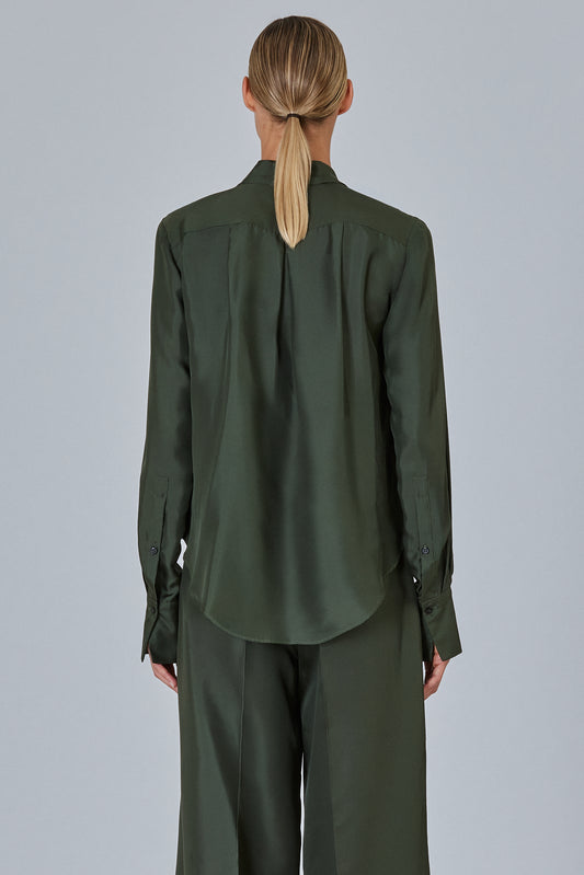 Criss Cross Silk Twill Shirt