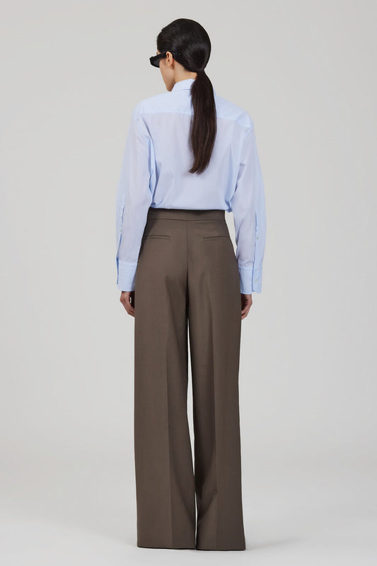 Bogart wool single pleat trousers