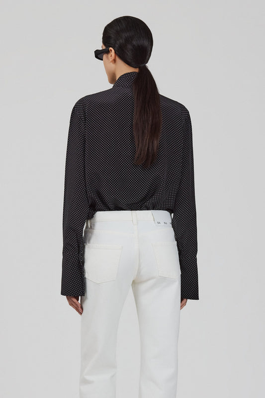 Shirt with scarf in crepe de chine