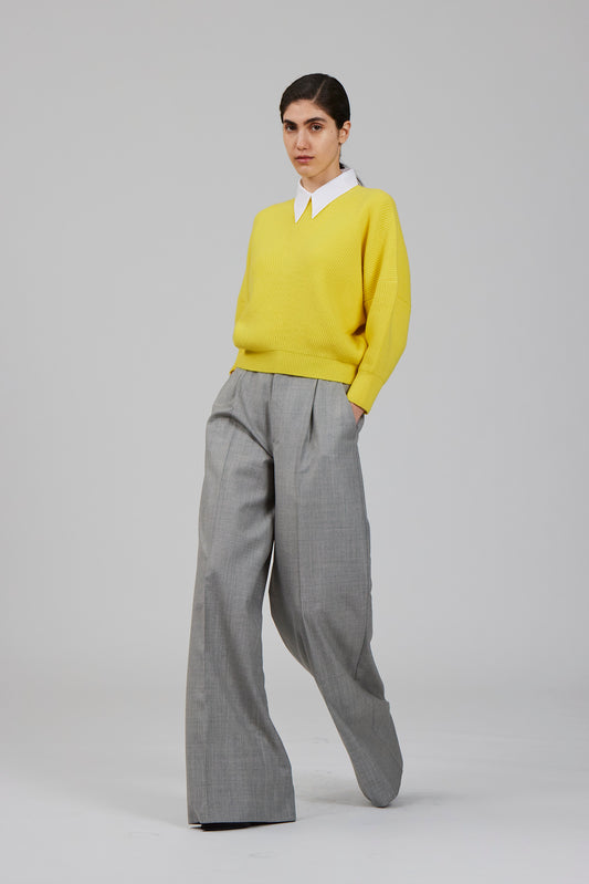 Mina english ribbed bat wing cashmere sweater