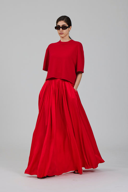 T-shirt corta in cashmere