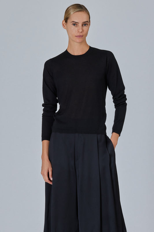 Round Neck Long Sleeve Plain Stitch