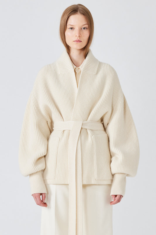 Cardigan giacca in cashmere a costine Gemma inglese