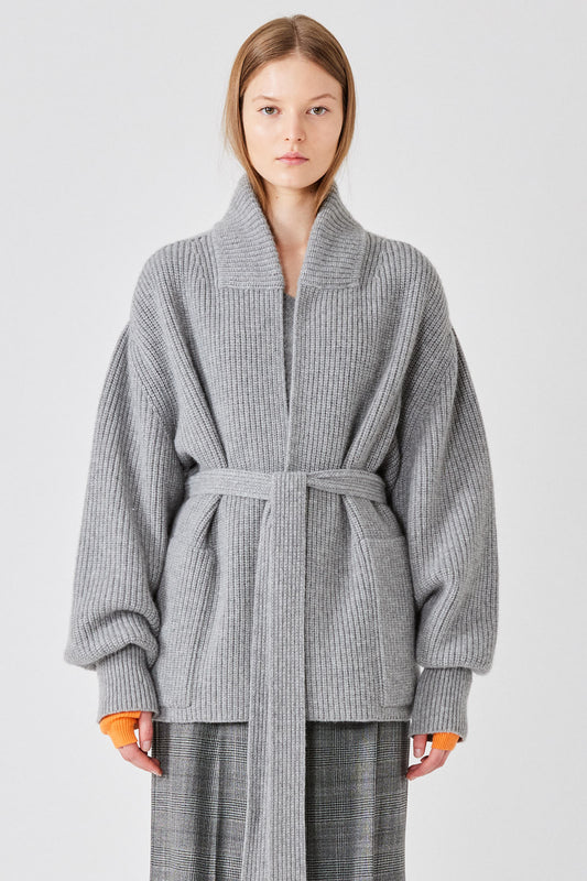 Cardigan giacca in cashmere a costine Gemma inglese