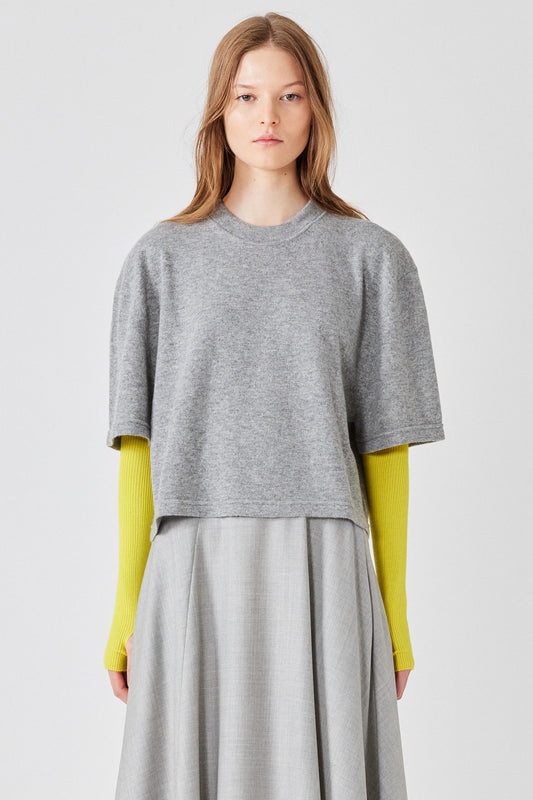 T-shirt corta in cashmere