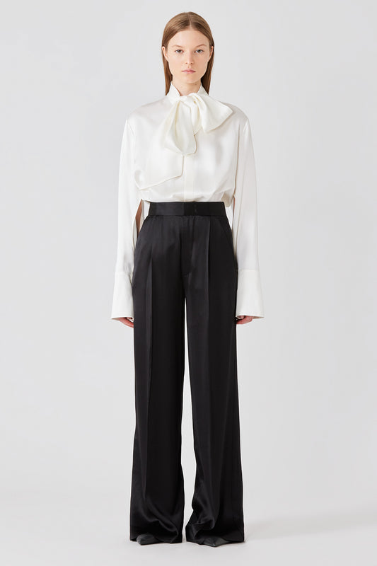 Pantaloni doppi in raso Bogart