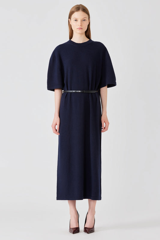 Vestito lungo in cashmere a maglietta