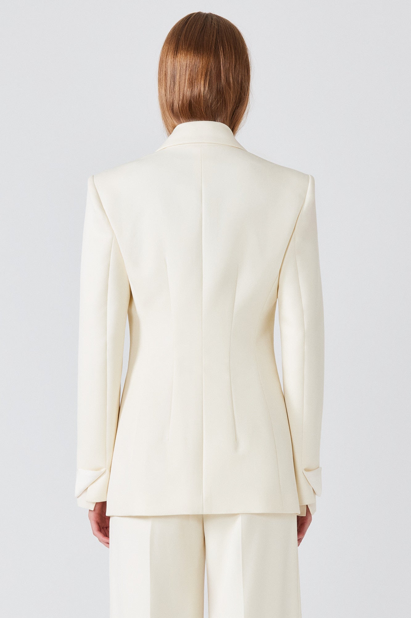 Tuxedo double breast jacket with silk revere