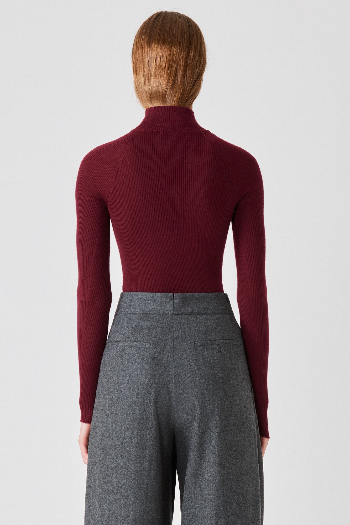 Ribbed cashmere silk lupetto sweater