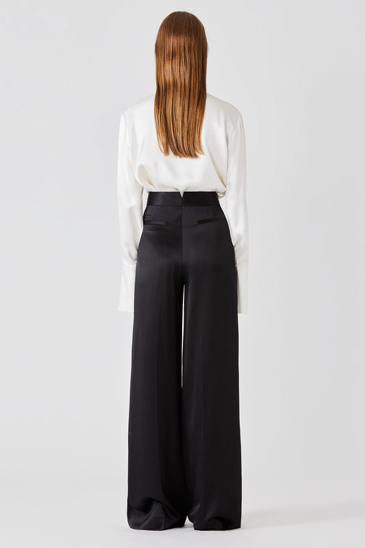 Pantaloni doppi in raso Bogart