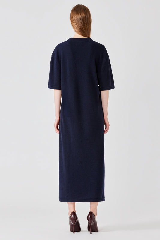 Vestito lungo in cashmere a maglietta