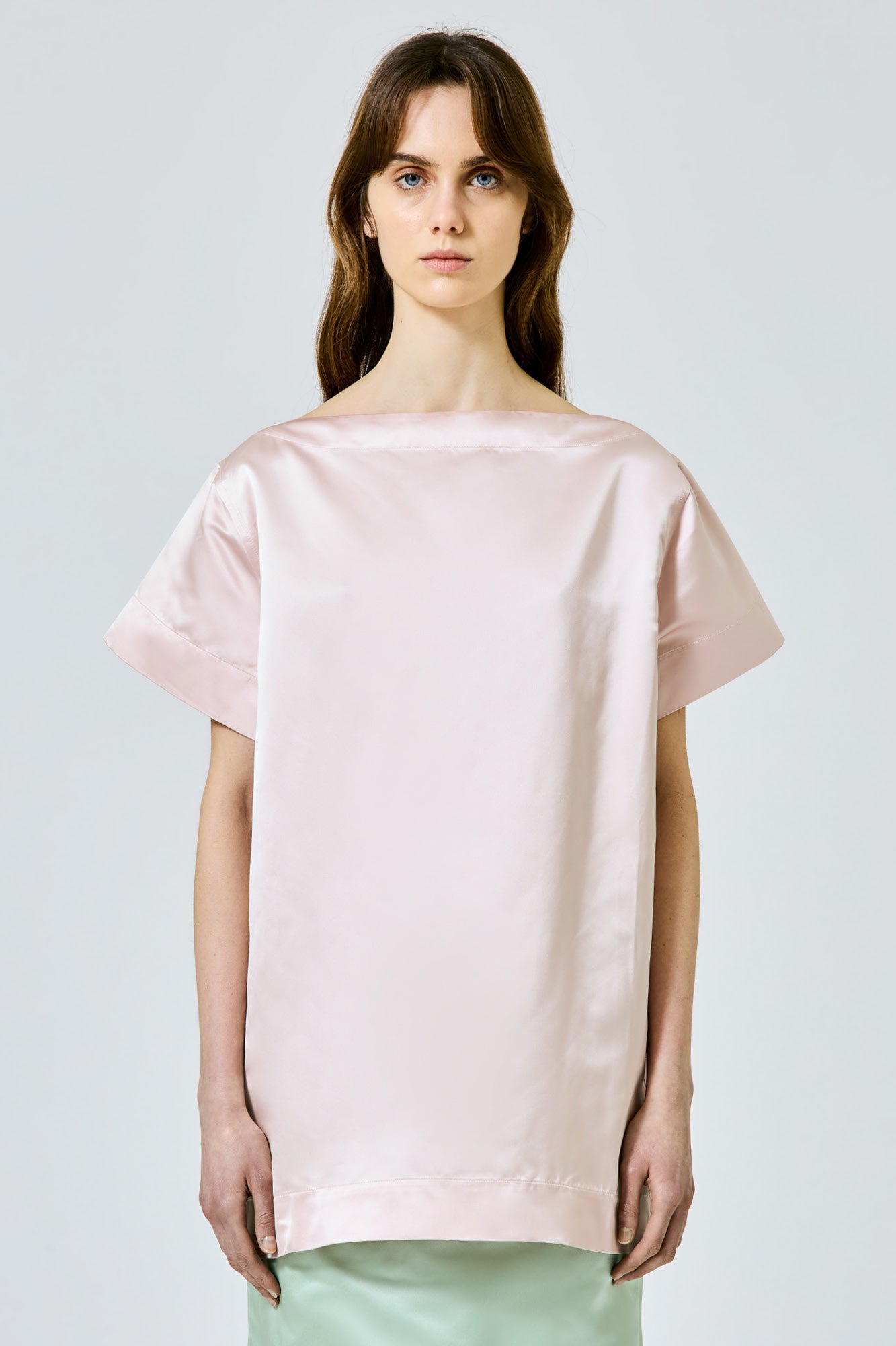 Valentina abito t-shirt in seta duchesse