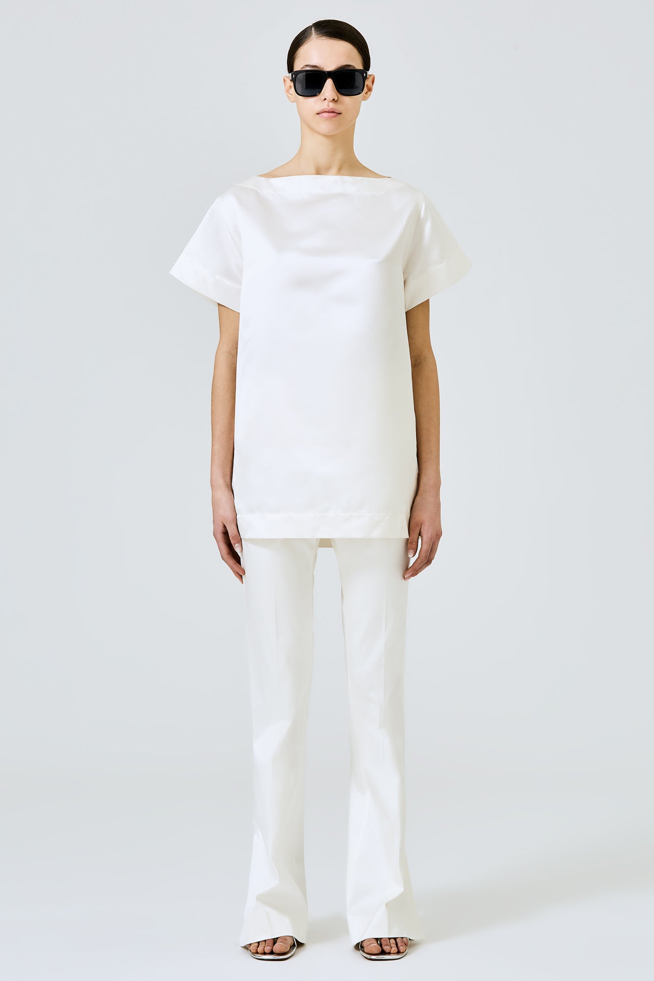 Abito t-shirt in duchesse di seta Valentina