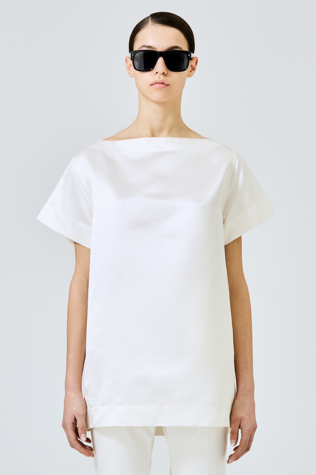 Abito t-shirt in duchesse di seta Valentina