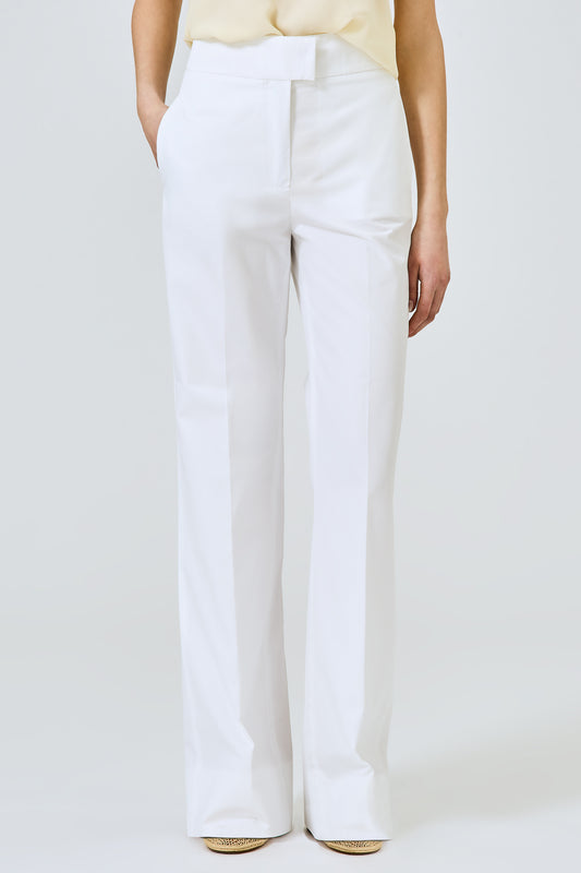 Straight leg cotton trousers