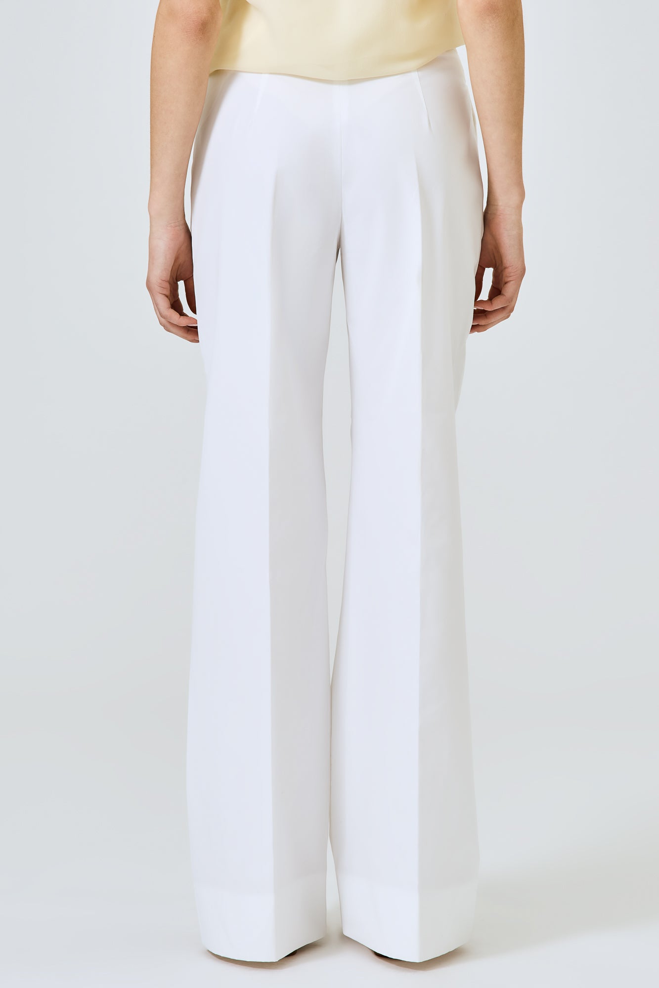 Straight leg cotton trousers