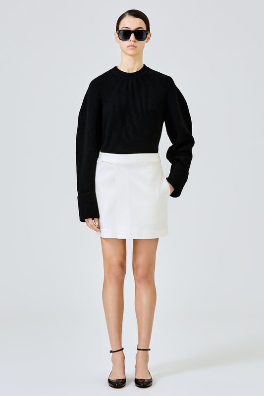 Double cuff cashmere sweater