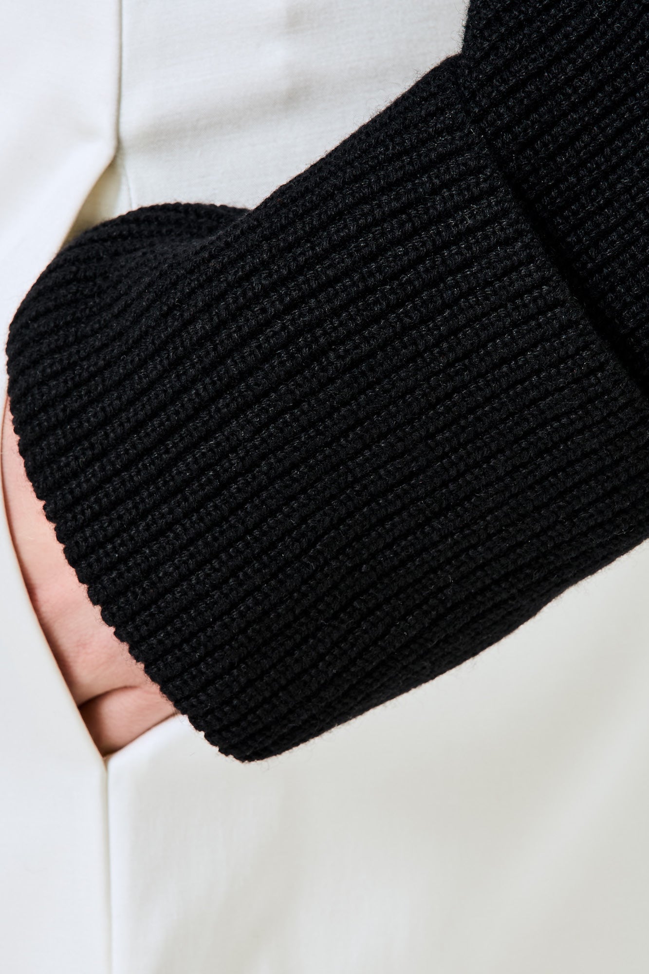 Double cuff cashmere sweater