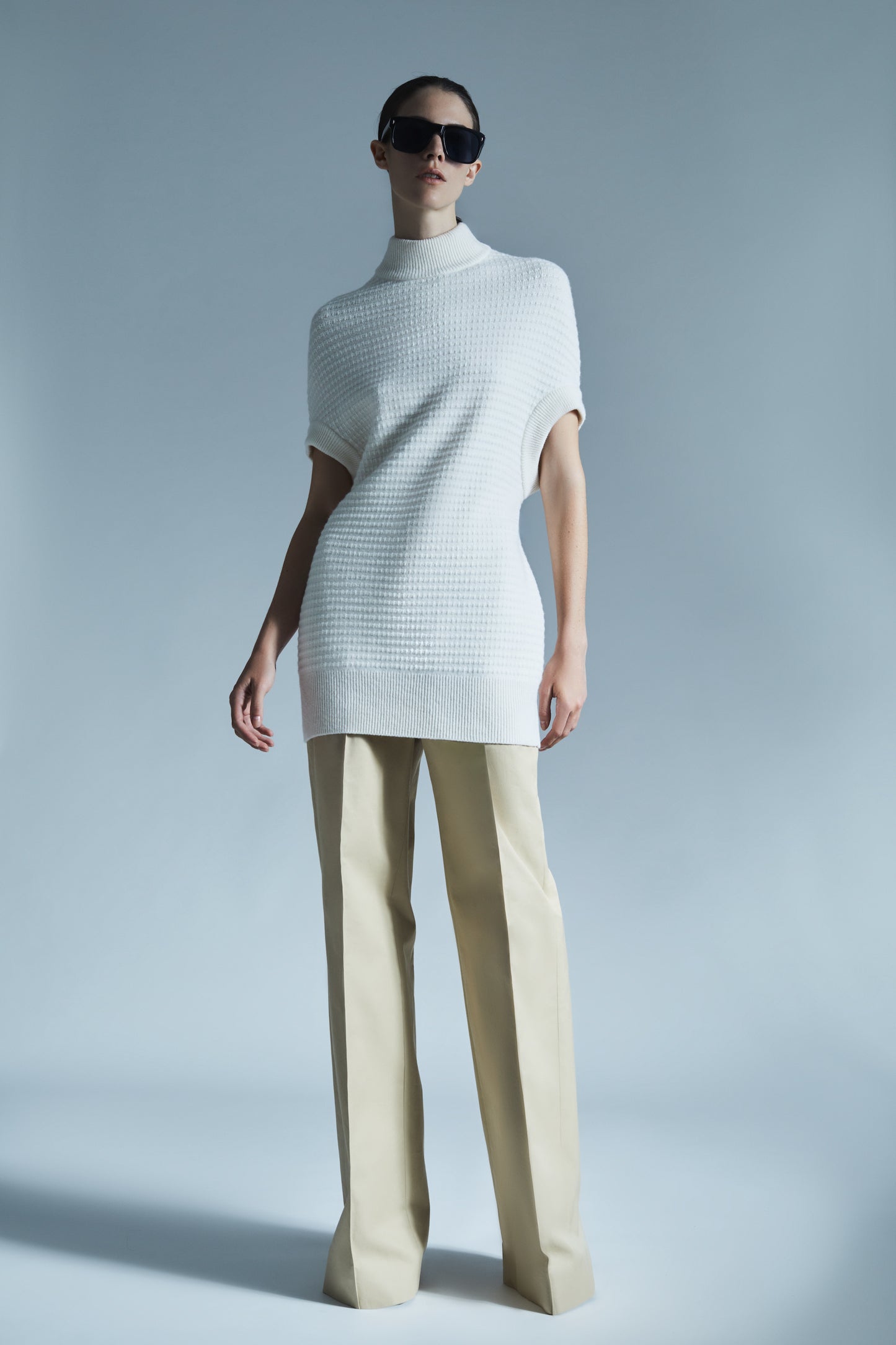 Andrea straight trousers in cotton gabardine