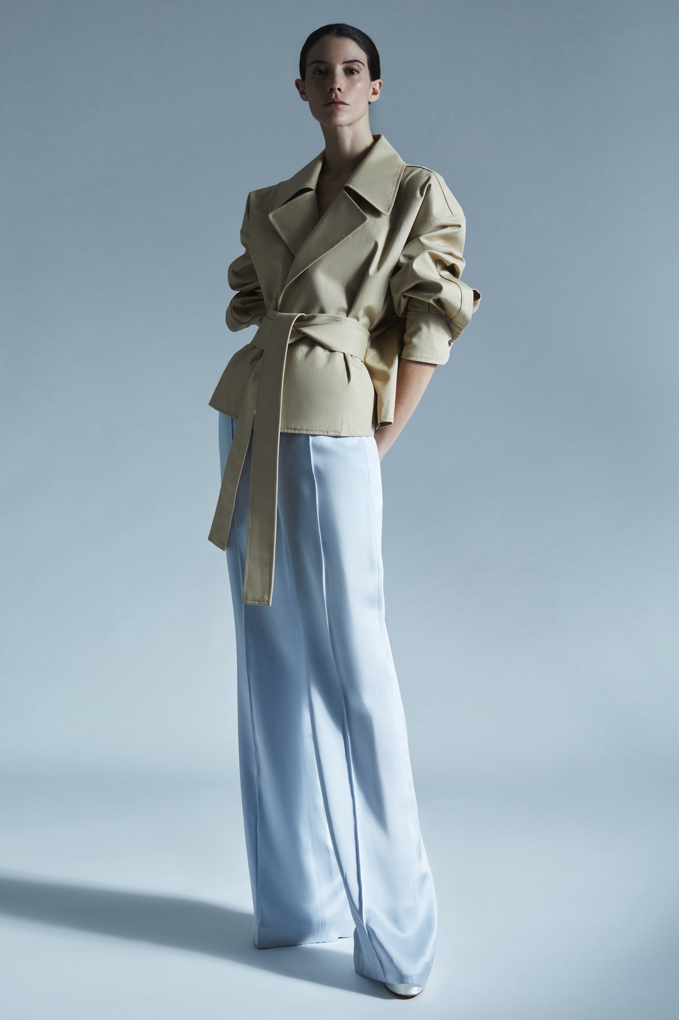 Andrea straight trousers in double satin