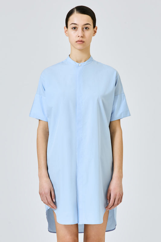 Daria short shirt dress with belt in cotton poplin