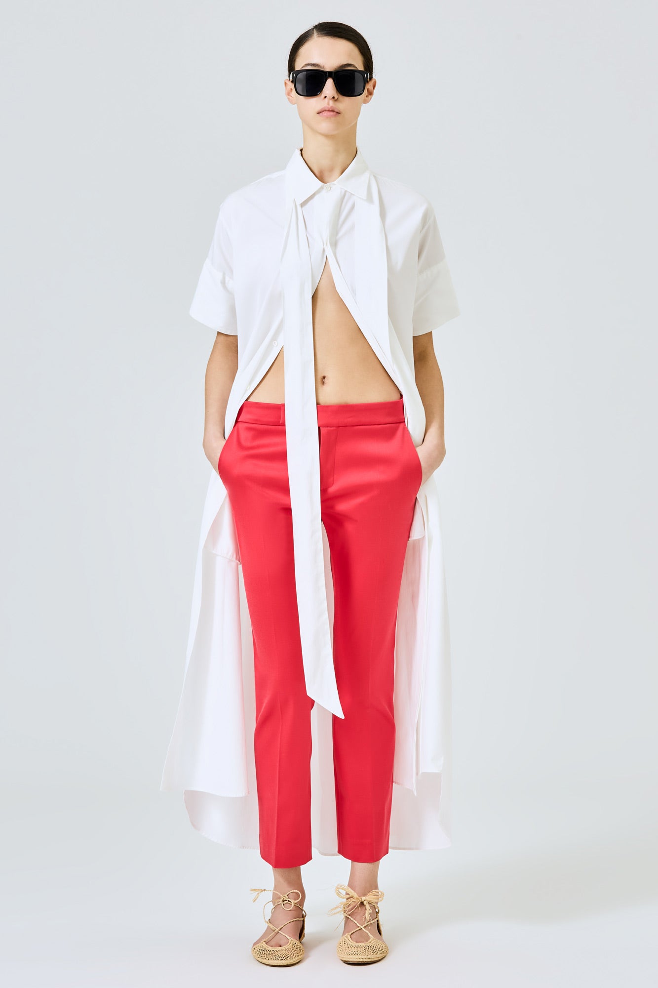 Daria long shirt dress in cotton poplin