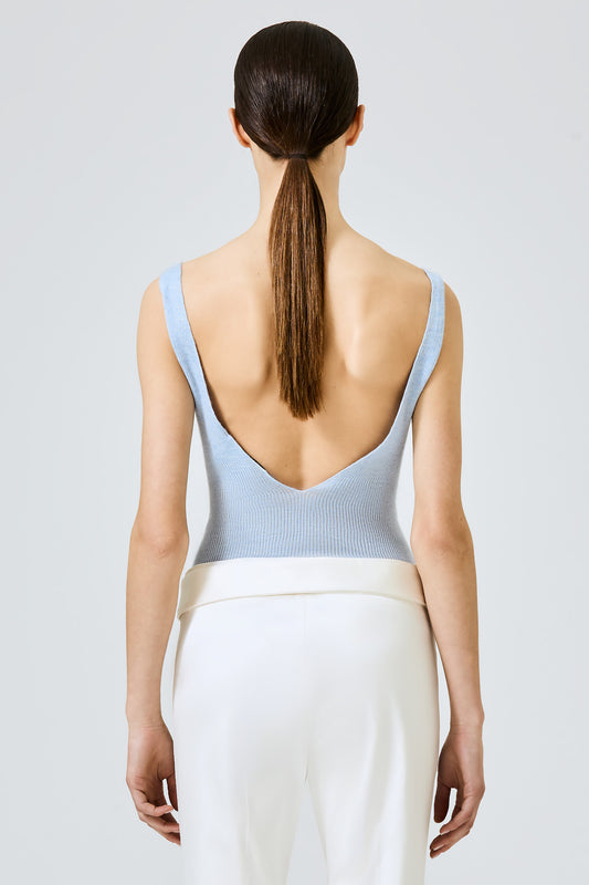 Ribbed cashmere silk tank