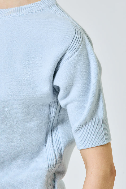 Cashmere stretch short sleeves sweater