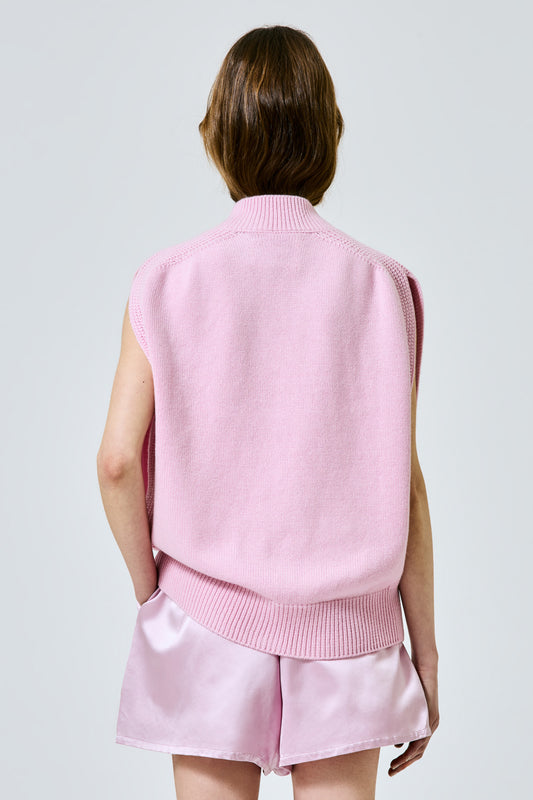 Matilda regular sleeveless zipped cashmere cardigan