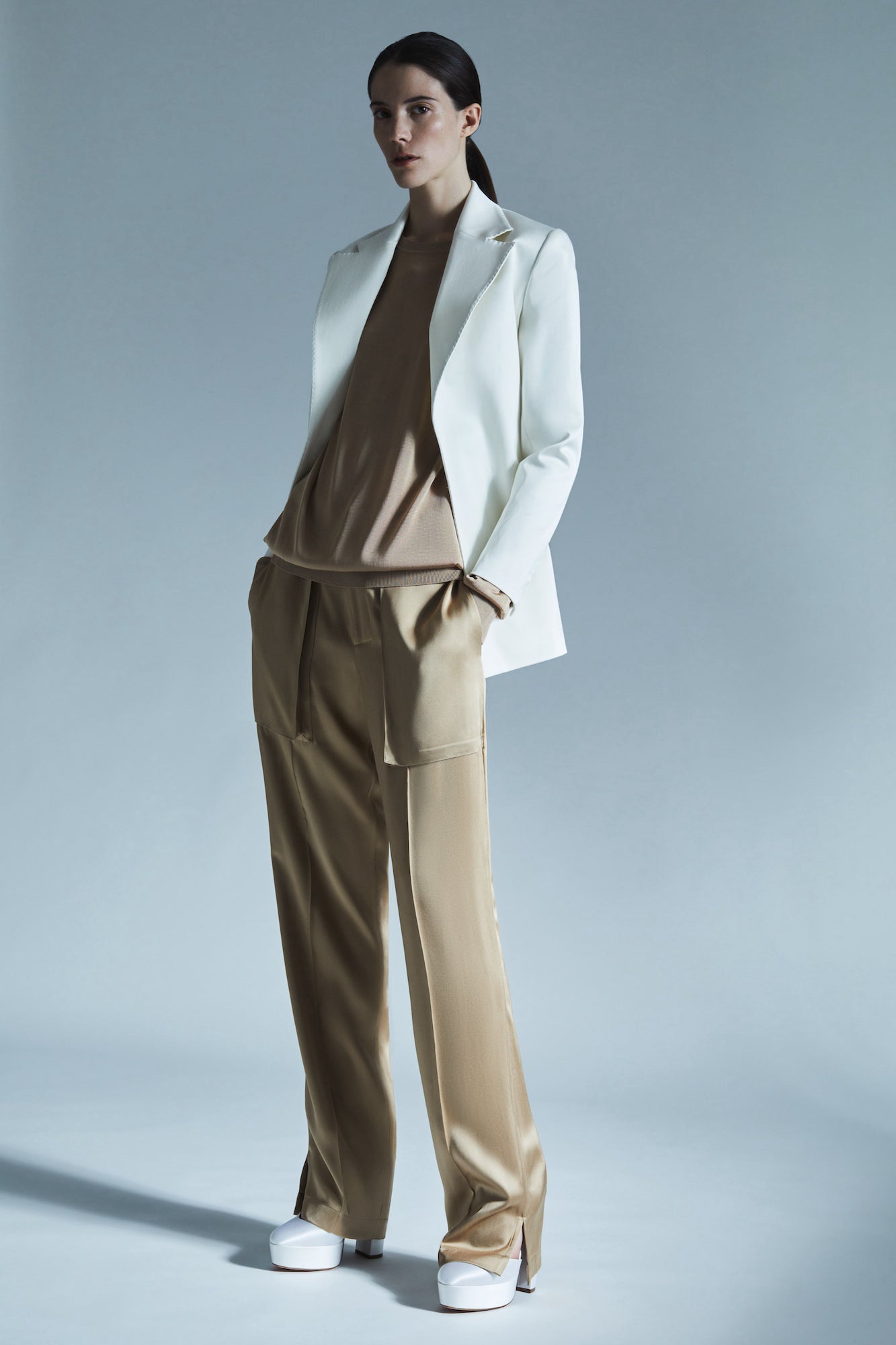 Bea Blazer in silk cotton stretch