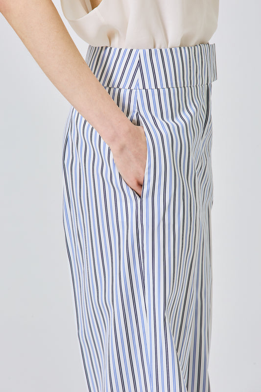 Straight leg cotton poplin trousers