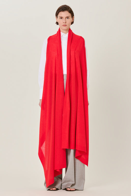 Two ways poncho cardi long in cashmere silk