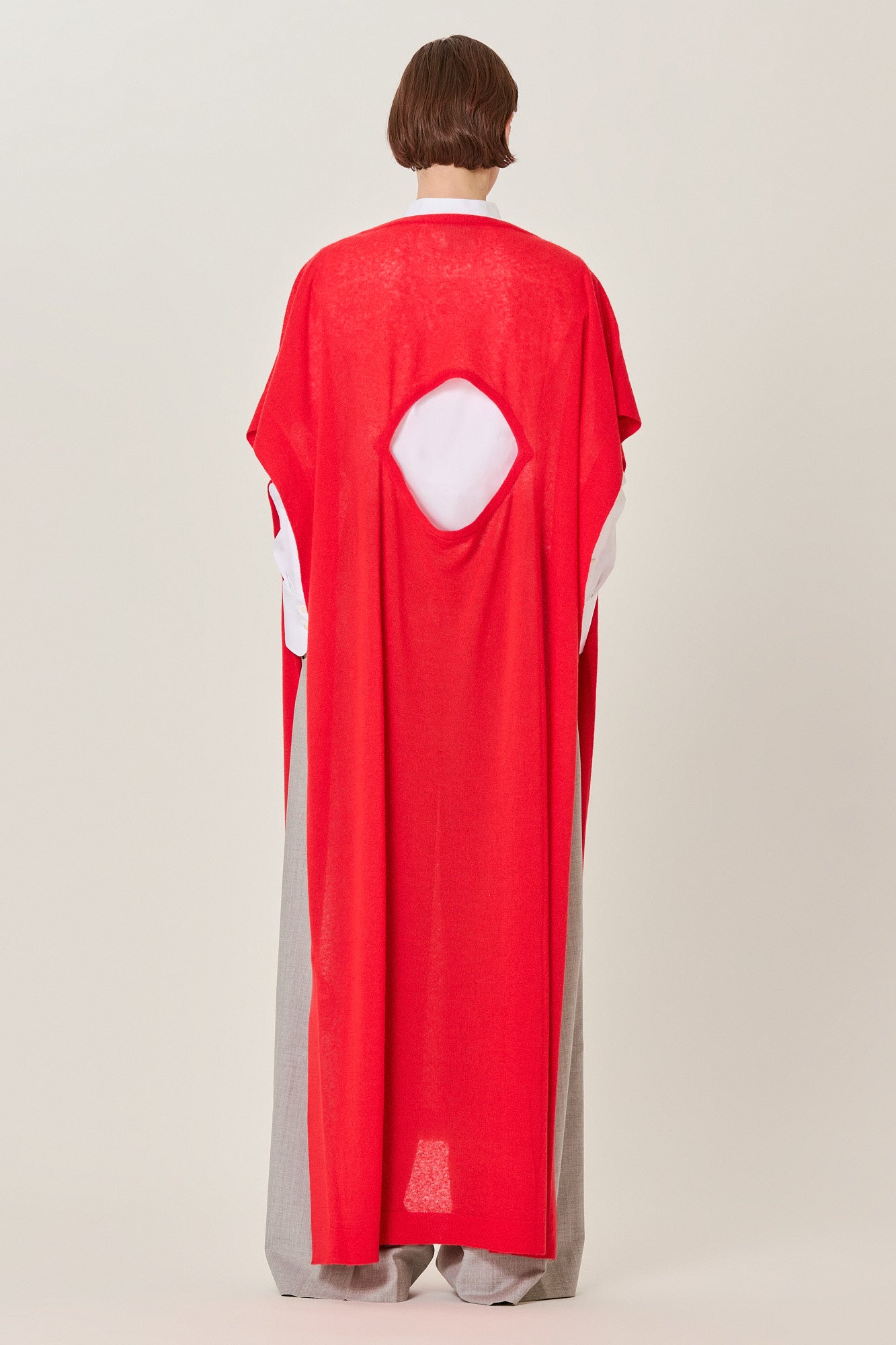 Two ways poncho cardi long in cashmere silk