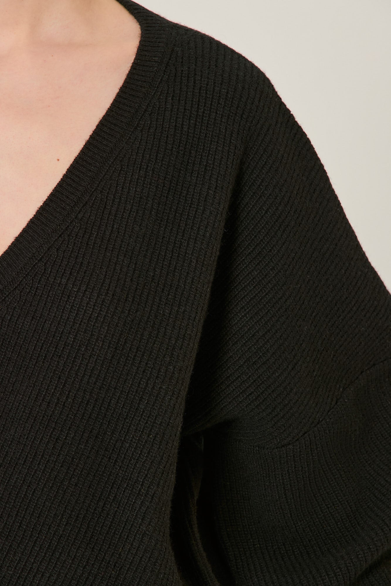 English ribbed V neck sweater