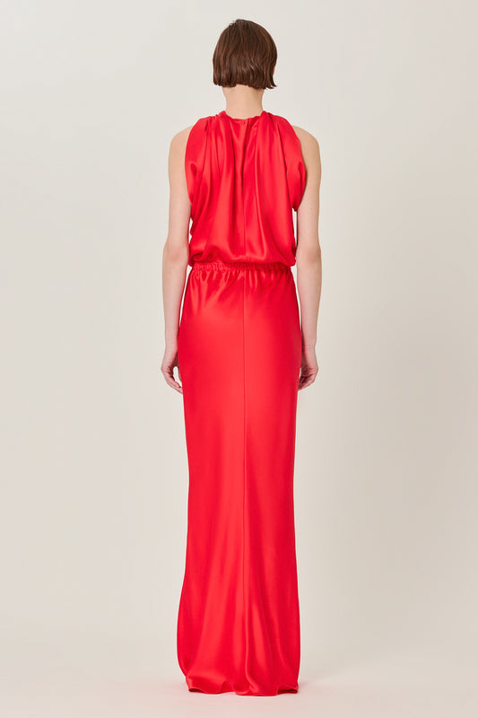 Greta double satin long dress