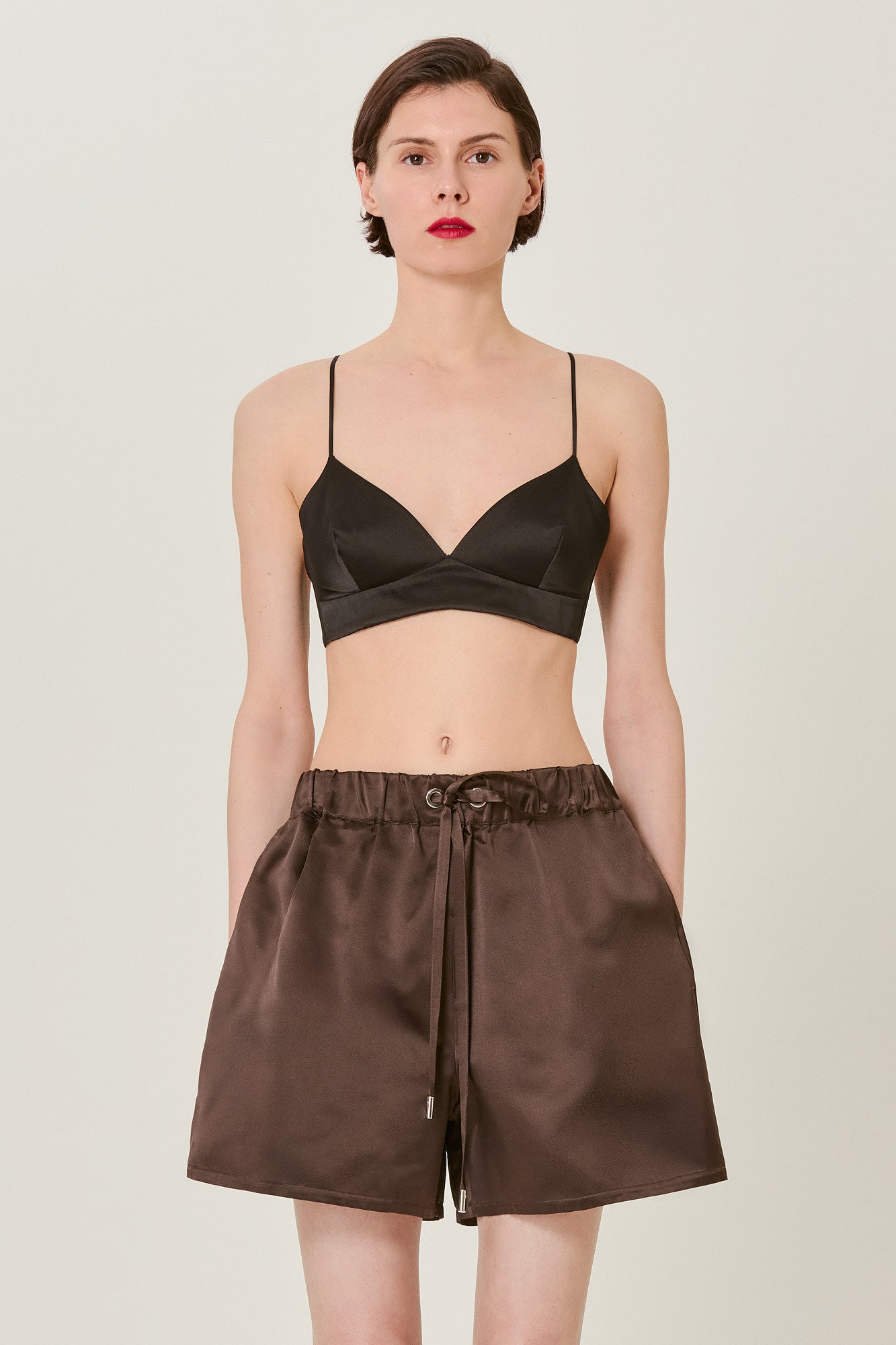 Valentina silk duchesse shorts