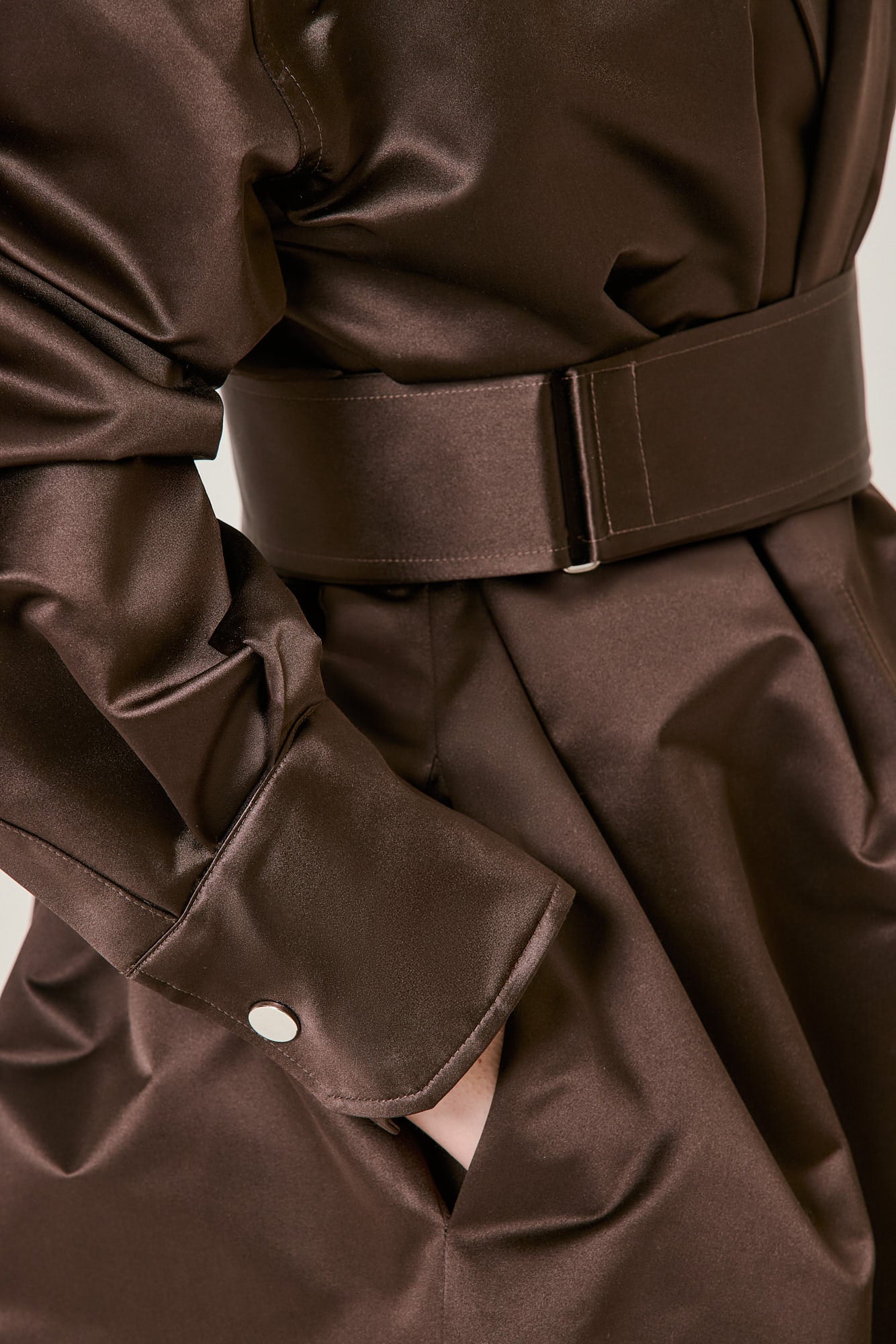 Valentina silk duchesse trench