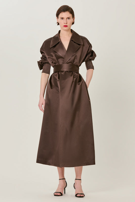 Valentina silk duchesse trench