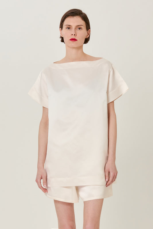 Valentina silk duchesse t-shirt dress