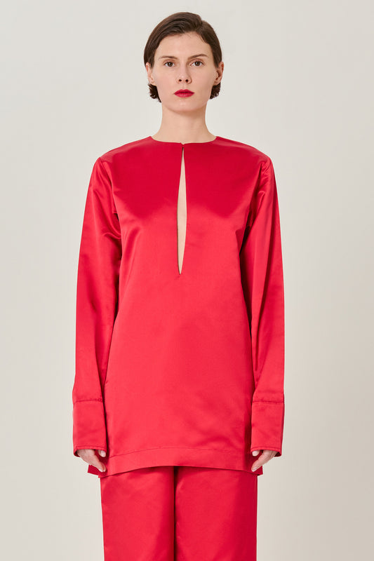 Valentina silk duchesse short dress