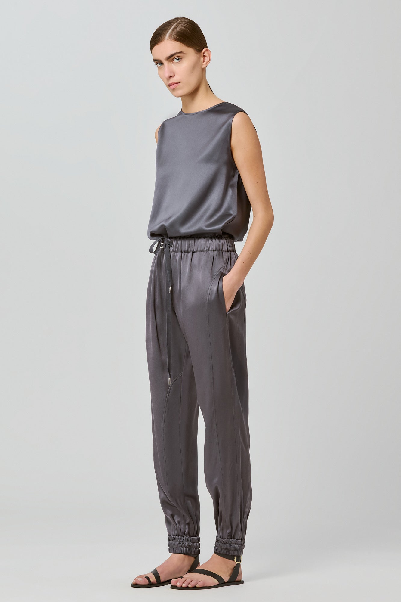 Valentina joggers in double satin