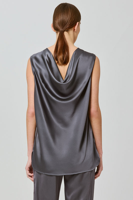 Eva double satin draped top