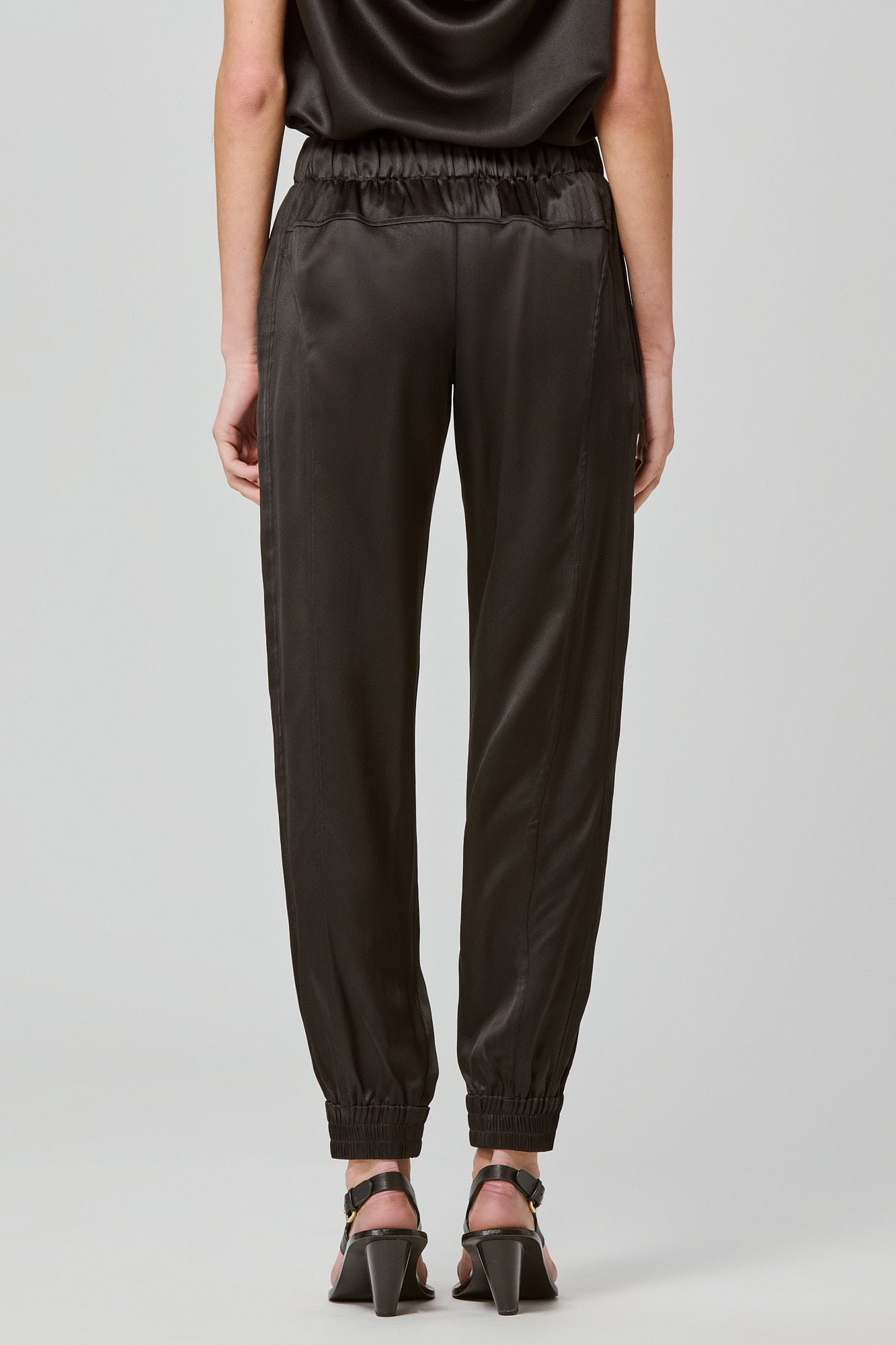 Pantaloni jogger in raso doppio Valentina