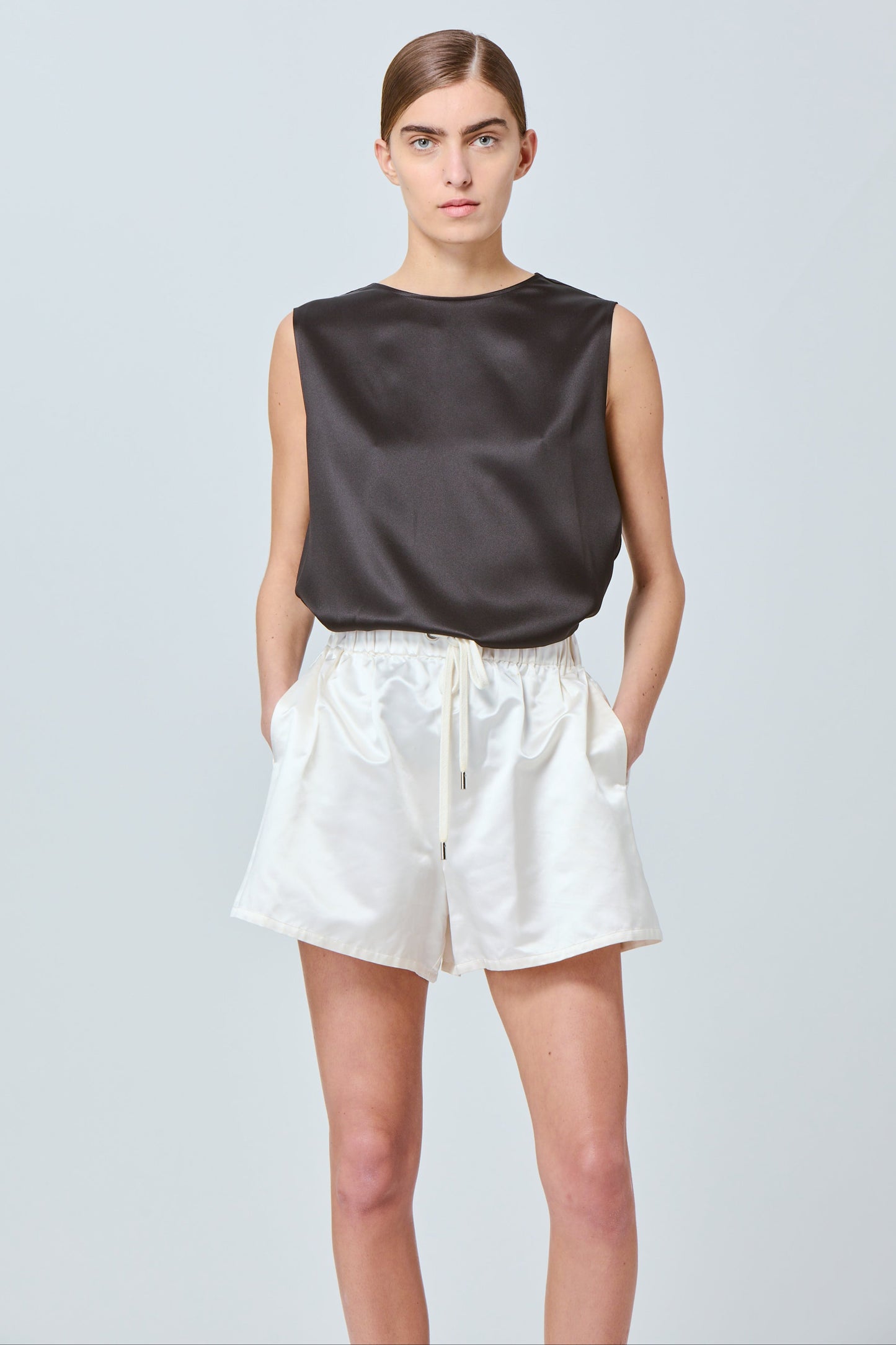 Valentina silk duchesse shorts
